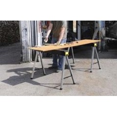 "Stanley Fold-Up Sawhorse Twin Pack - Durable, Portable & Versatile Work Support for Any Project!"